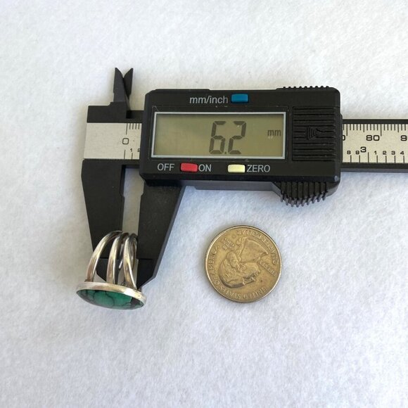 VTG Sterling Silver Southwest Style Oval Bezel Set Turquoise Triple Shank Ring - Picture 16 of 16